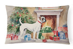 White Boxer Christmas Throw Pillow