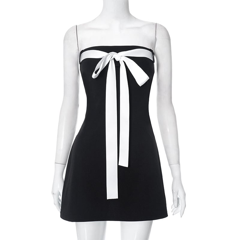 Strapless Bow-Front Bodycon Mini Dress