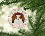 Imperial Shih Tzu Merry Christmas Ceramic Ornament