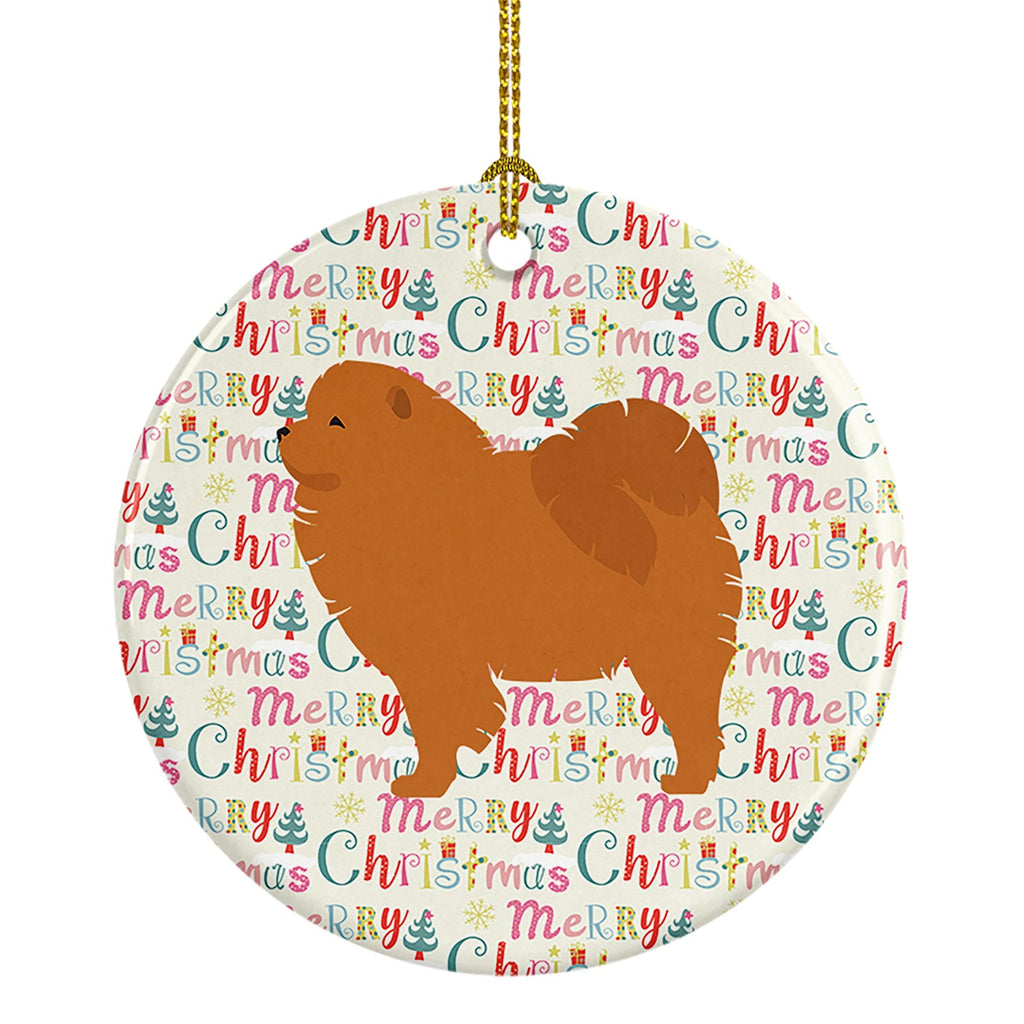 Chow Chow Merry Christmas Ceramic Ornament