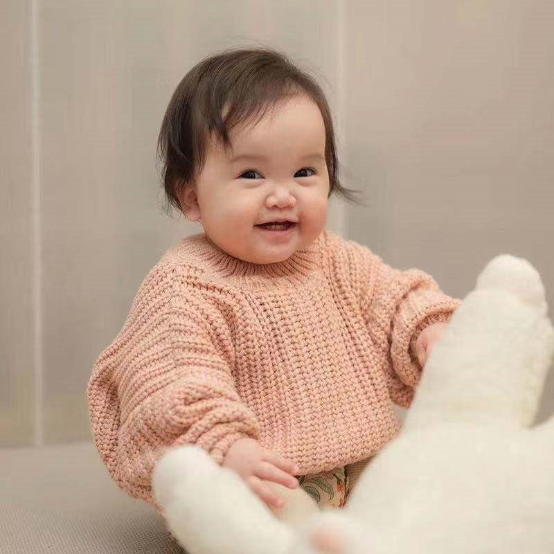 Thick Needle Wool Pullover Sweater for Infants | Streetwear