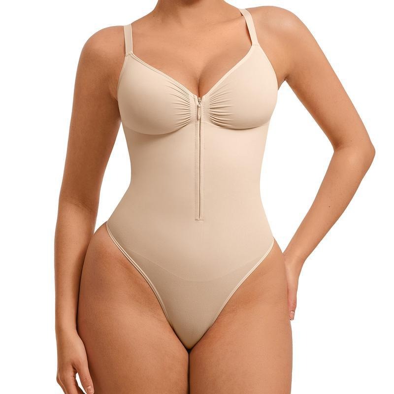 High Stretch Zipper Waist Slimming Bodysuit