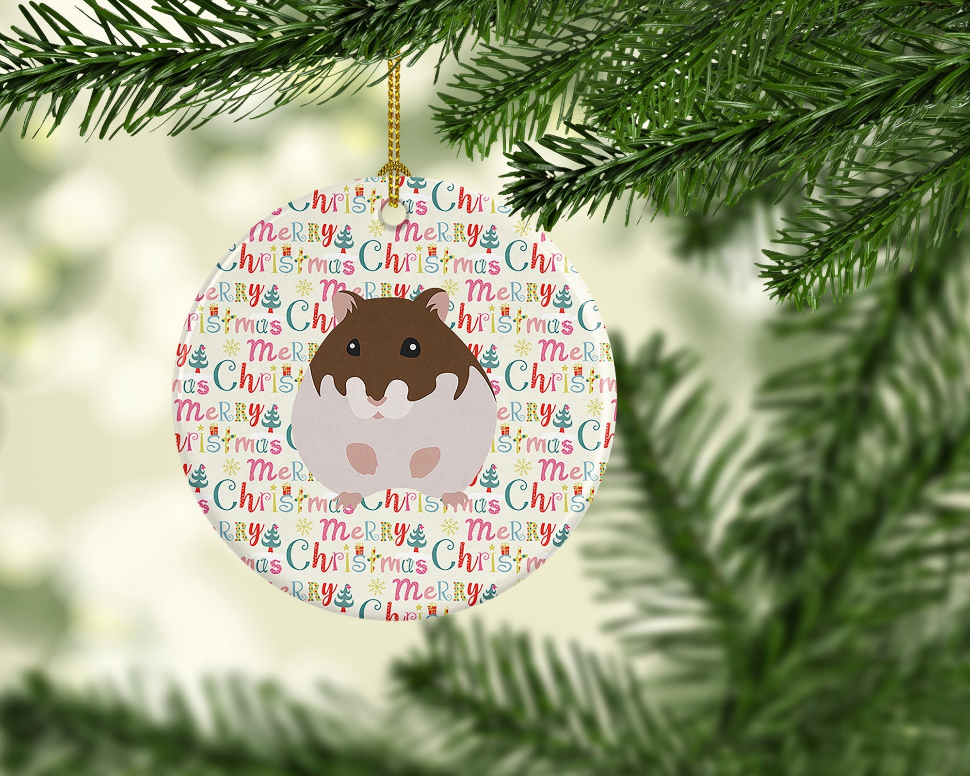 Dzungarian Hamster Christmas Ceramic Ornament