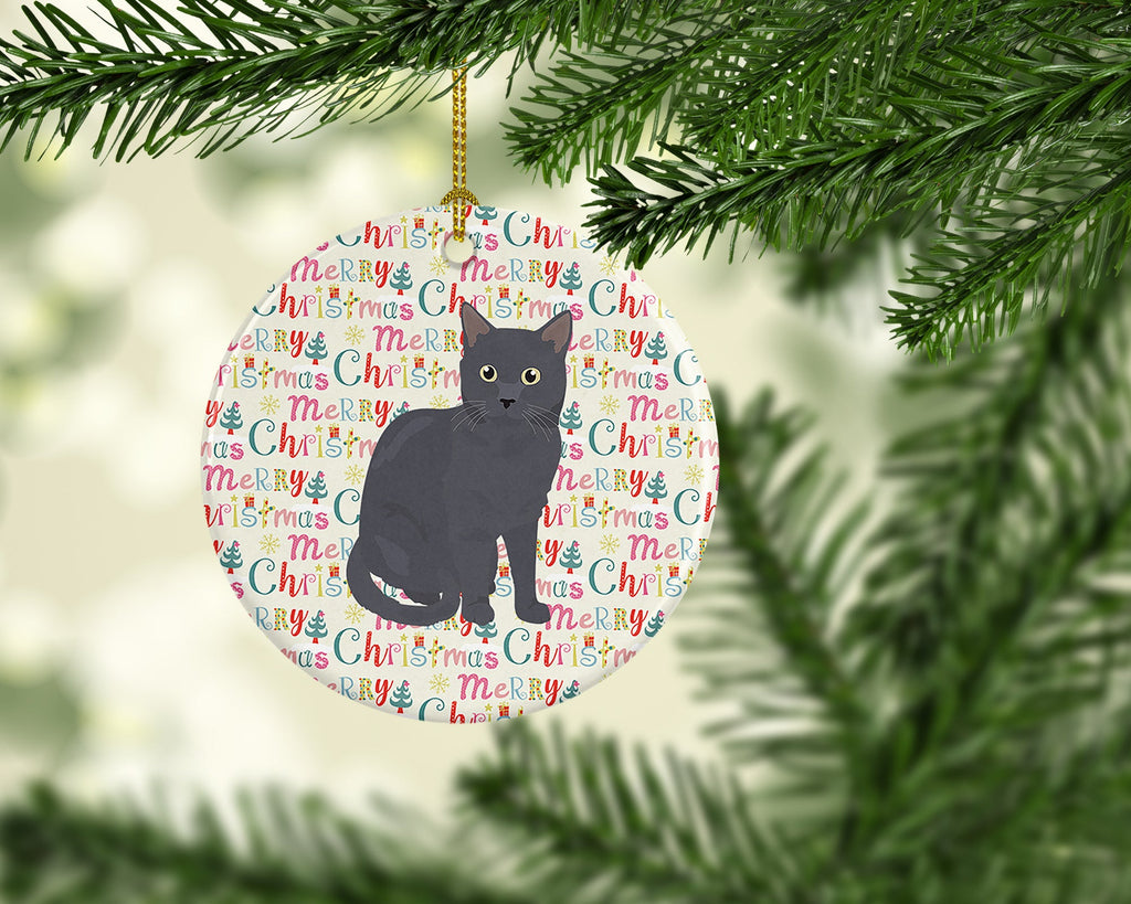 Nebelung Cat Christmas Ceramic Ornament