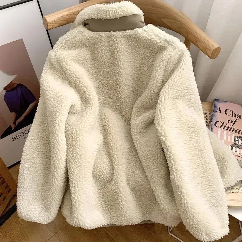 Japanese Fleece Stand Neck Jacket for Couples (Solid Color)