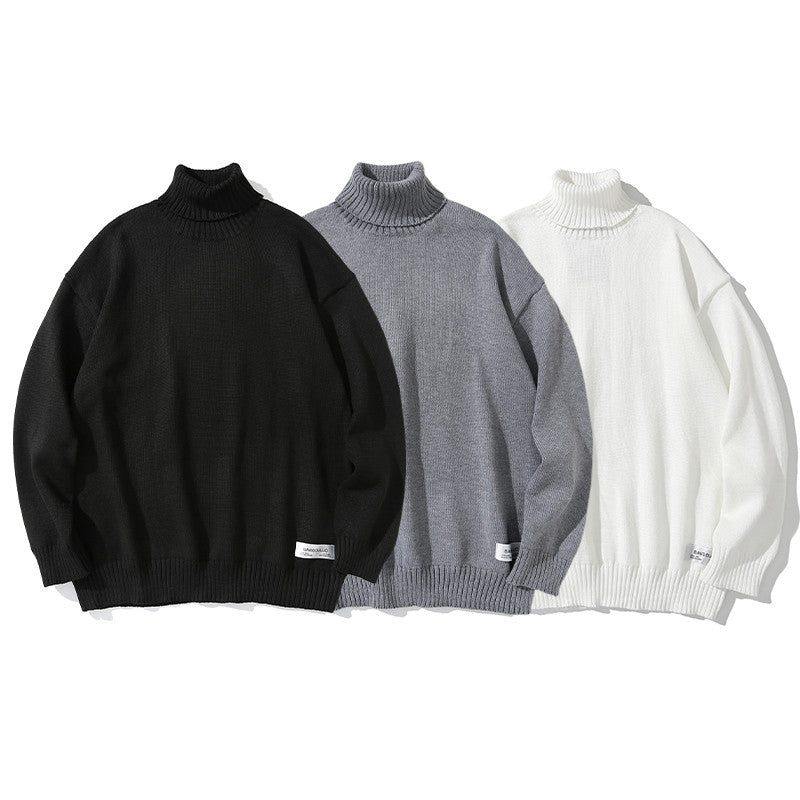 Japanese Retro High Neck Sweater for Men