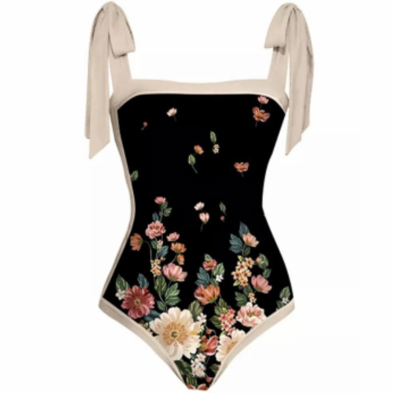 2024 Vintage French Style One-Piece Swimsuit Set