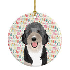 Doodle Black Tricolor #1 Christmas Ceramic Ornament
