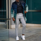 Men's Mid-Length Woolen Stand Collar Trench Coat