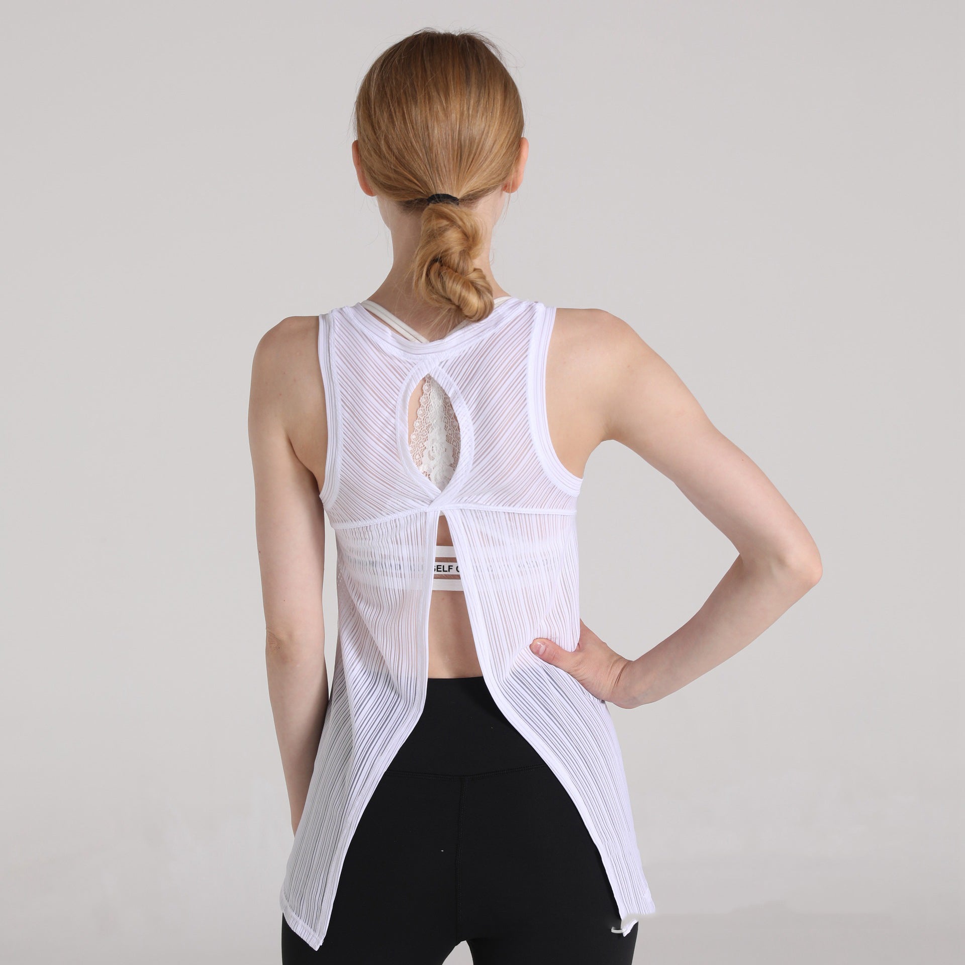 Summer Hollow Back Women's Yoga Tank Top (Two Wear)