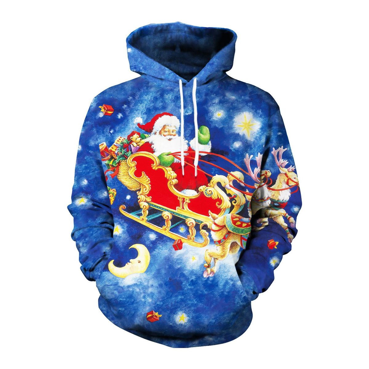 Elk Print Couple Hooded Sweater for Christmas