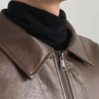 Men's Retro Leather Casual Short Jacket for Autumn/Winter