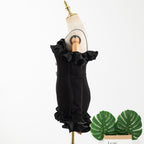 Jennie Style Black Long Sleeve Ruffled Bodysuit