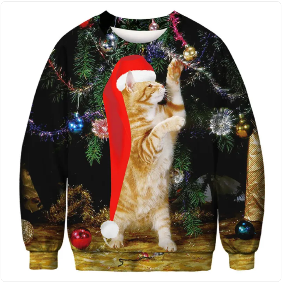 Christmas Print Crew Neck Sweatshirt | Streetwear | Faith Streetwear