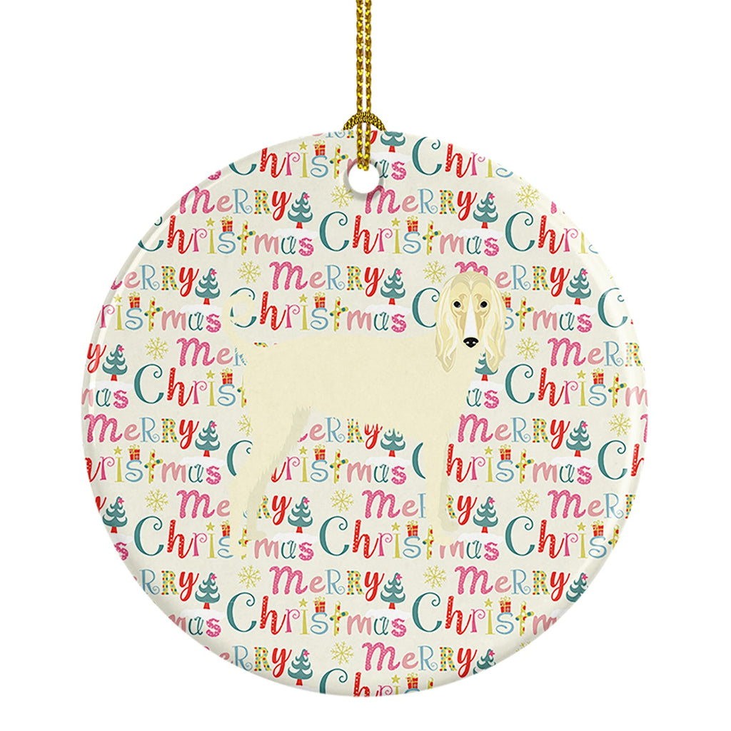 Afghan Hound Merry Christmas Ceramic Ornament