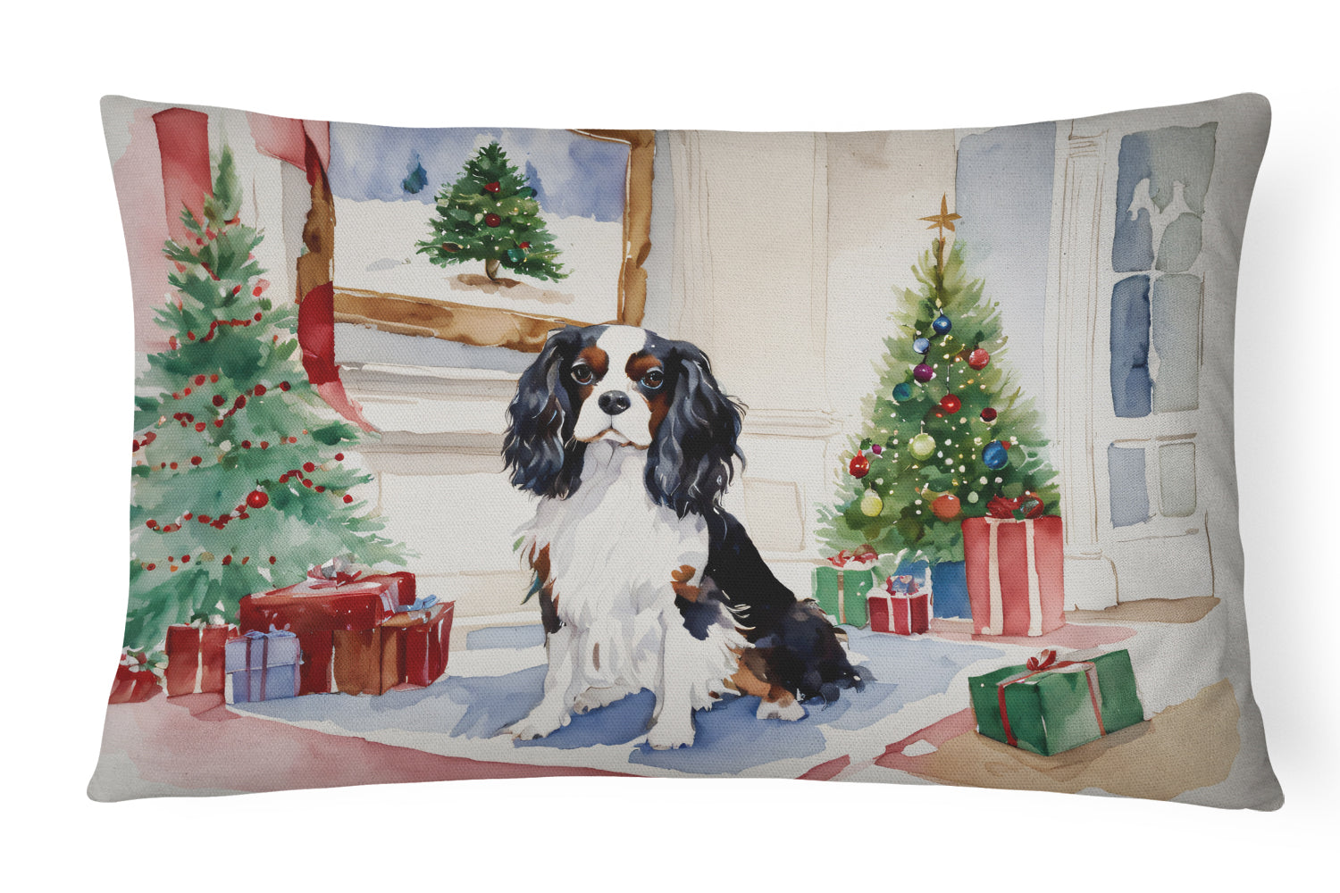 Cavalier Spaniel Christmas Throw Pillow