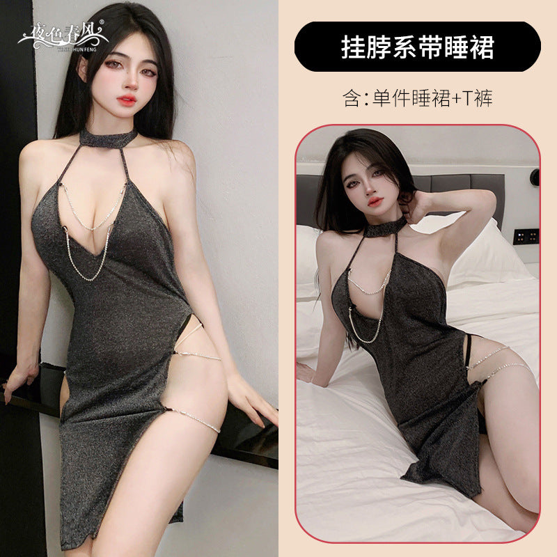 "Night Breeze Sexy Lingerie Student Uniform Set"