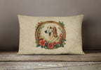 Saluki Christmas Flowers Throw Pillow