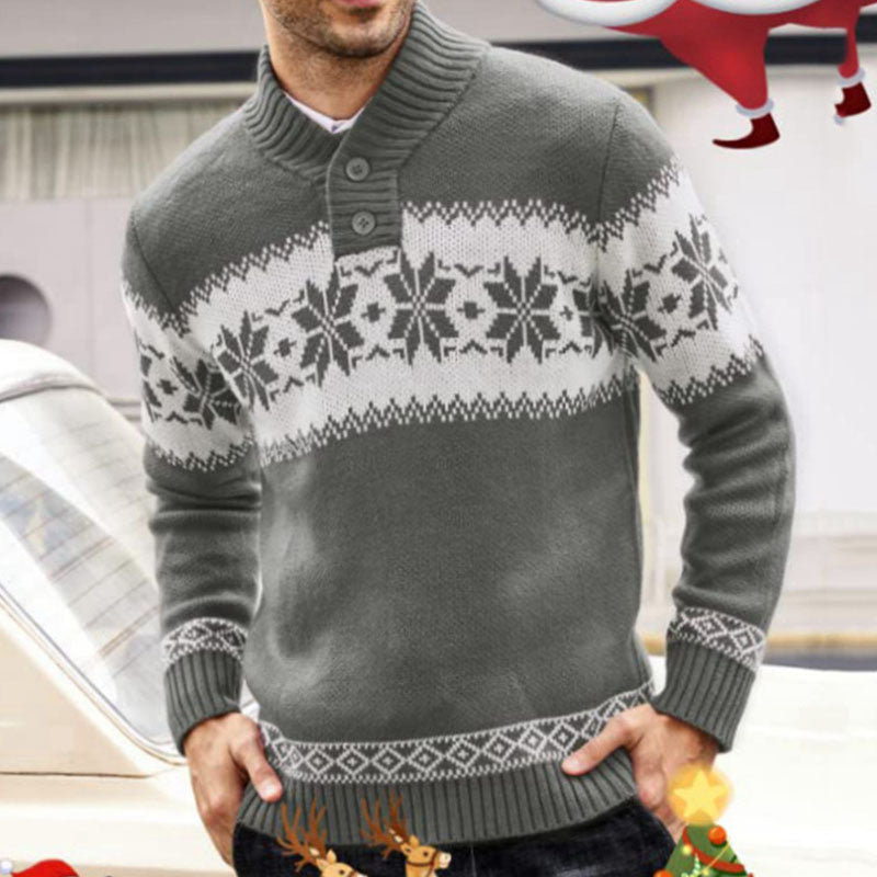 Men's Casual Solid Knitted Pullover Sweater (Long Sleeve) | Streetwear