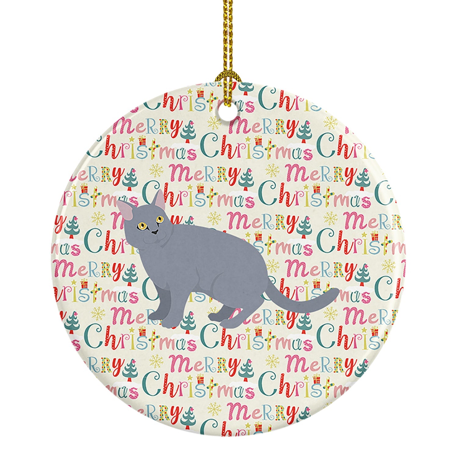 European Shorthair #3 Cat Christmas Ceramic Ornament