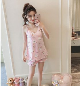 Milk Silk Cup Camisole Sleepwear Set with Straps