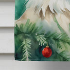 Siberian Cat By the Christmas Tree House Flag