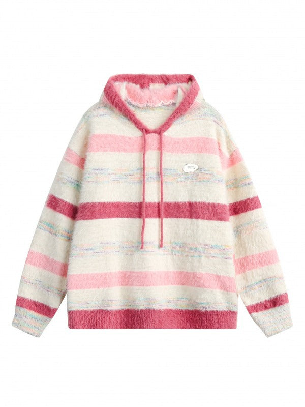 Trendy Hooded Pullover Sweater in PU Material | Streetwear