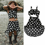 Girls' Polka-Dot Tank and Ruffle Skirt Set