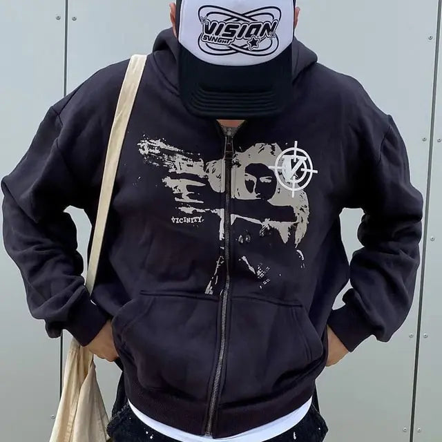 Y2K Grunge Hoodie Unisex Sweatshirt (One Piece) | Streetwear