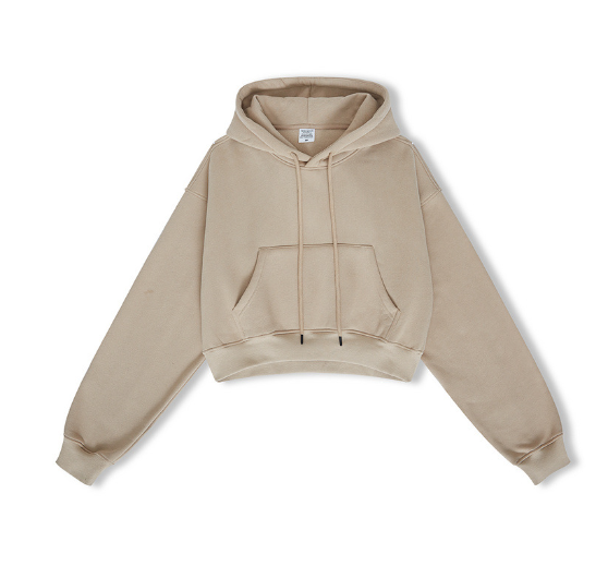 High Street Women's Short Hooded Plush Sweater