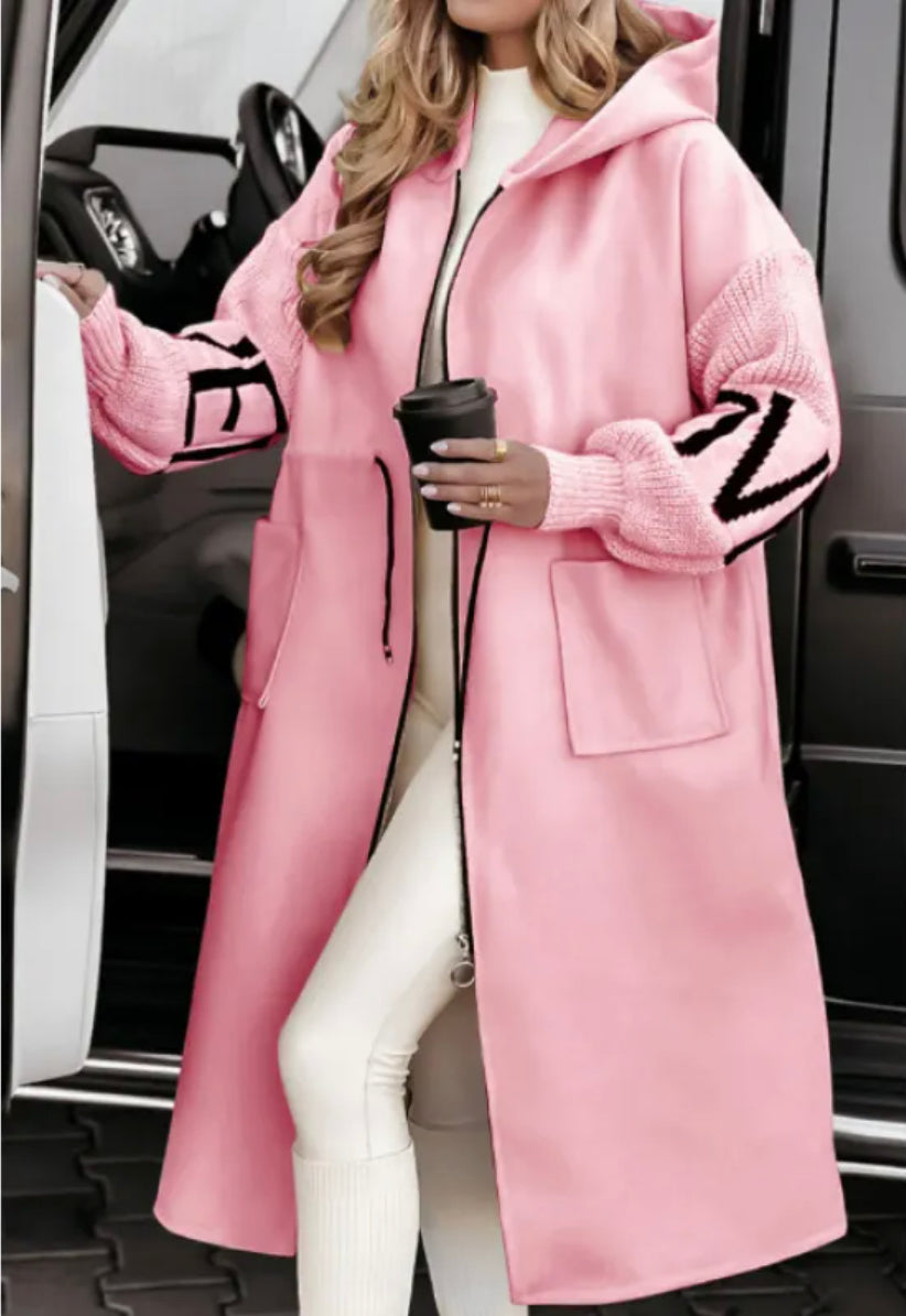 Women's Mid-length Hoodie Windbreaker Sweater Coat | Streetwear