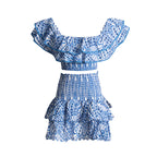 2024 Summer French Style Ruffled Crop Top & Skirt Set