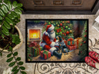 Bluetick Hound and Santa Claus Doormat
