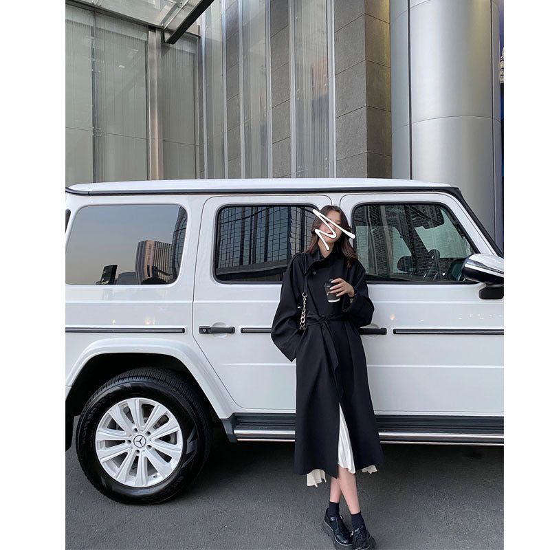 Women's Mid-Length Trench Coat - Fashionable Style