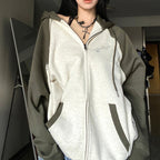 Fish Scale Collar Loose Double Hooded Sweater