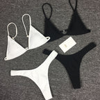 Ribbed Thong Bikini Set