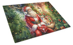 Chihuahua and Santa Claus Glass Cutting Board