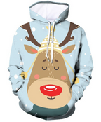 Christmas Snowman Digital Print Hoodie for Men & Women | Streetwear