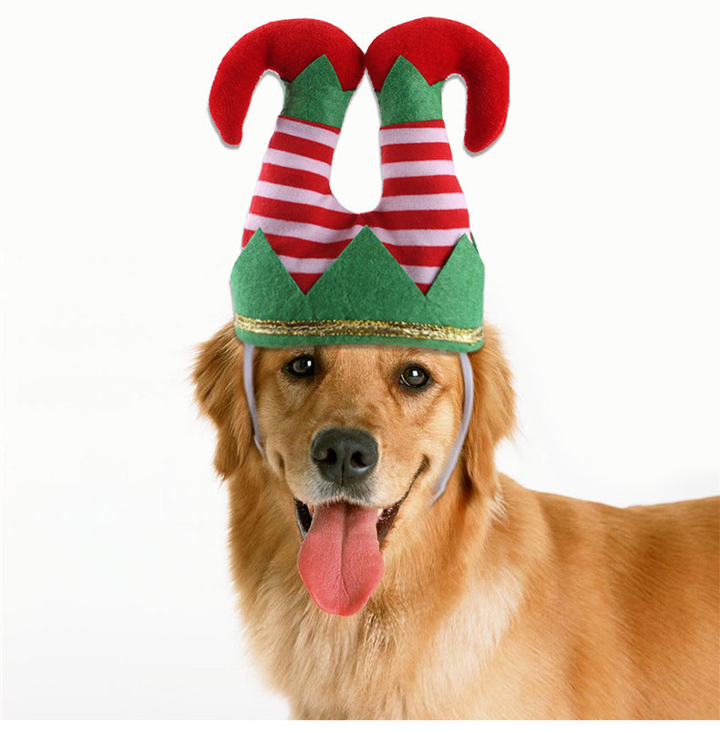 Funny Striped Clown Hat for Dog Christmas Dress Up