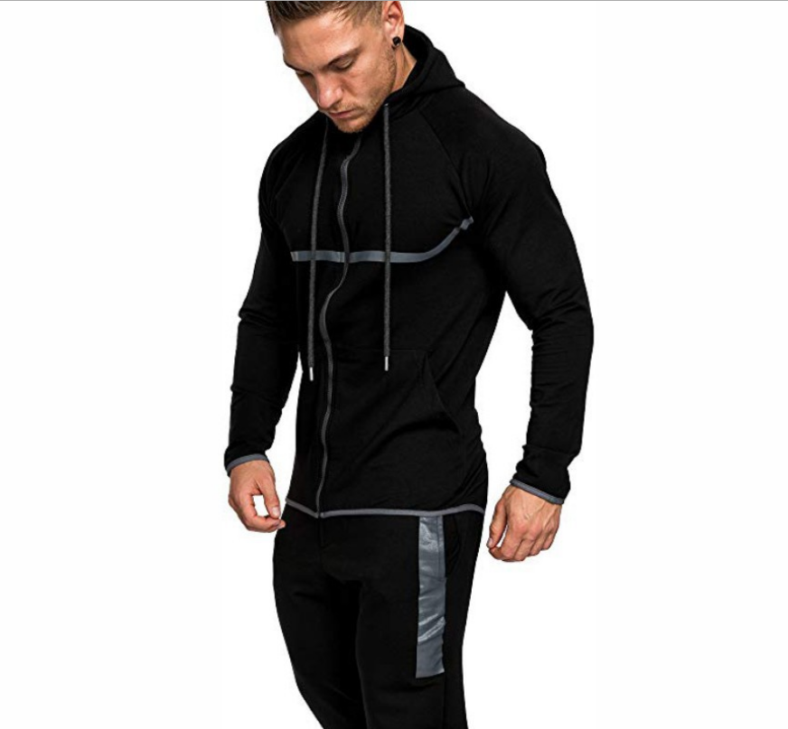Men's Casual Color Block Sports Hoodie Cardigan | Streetwear