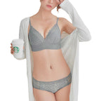 Cotton Feel Embroidered Lace Bralette with No Underwire