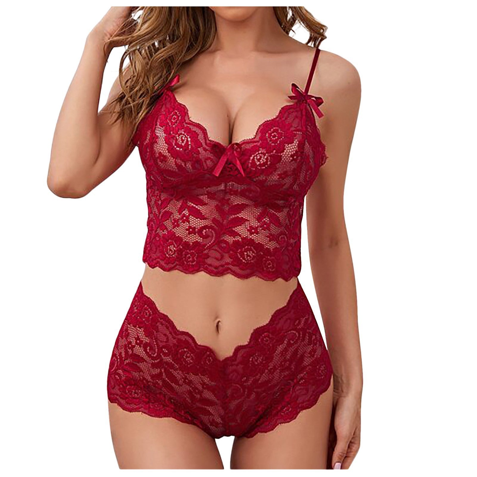 Lace Cami and Thong Lingerie Set