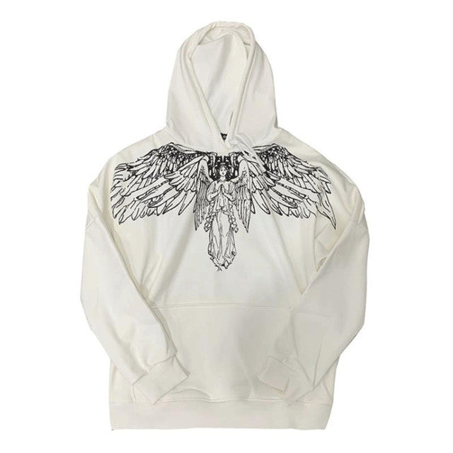 VERSMA Vintage White Hoodie for Men and Women | Streetwear