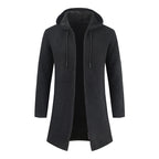 Men's Solid Color Cashmere Hooded Cardigan Sweater