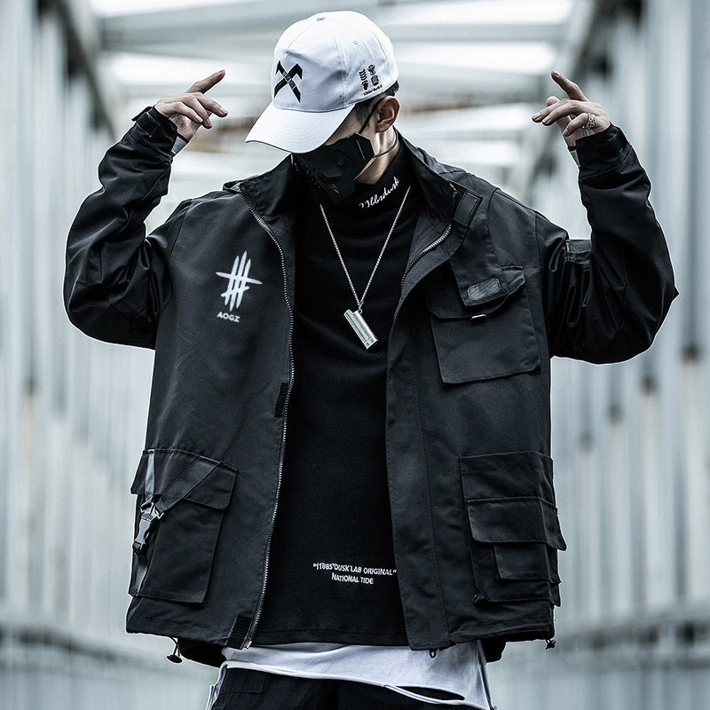 11 BYBB'S DARK 2021 Multi-pocket Black Windbreaker Jacket