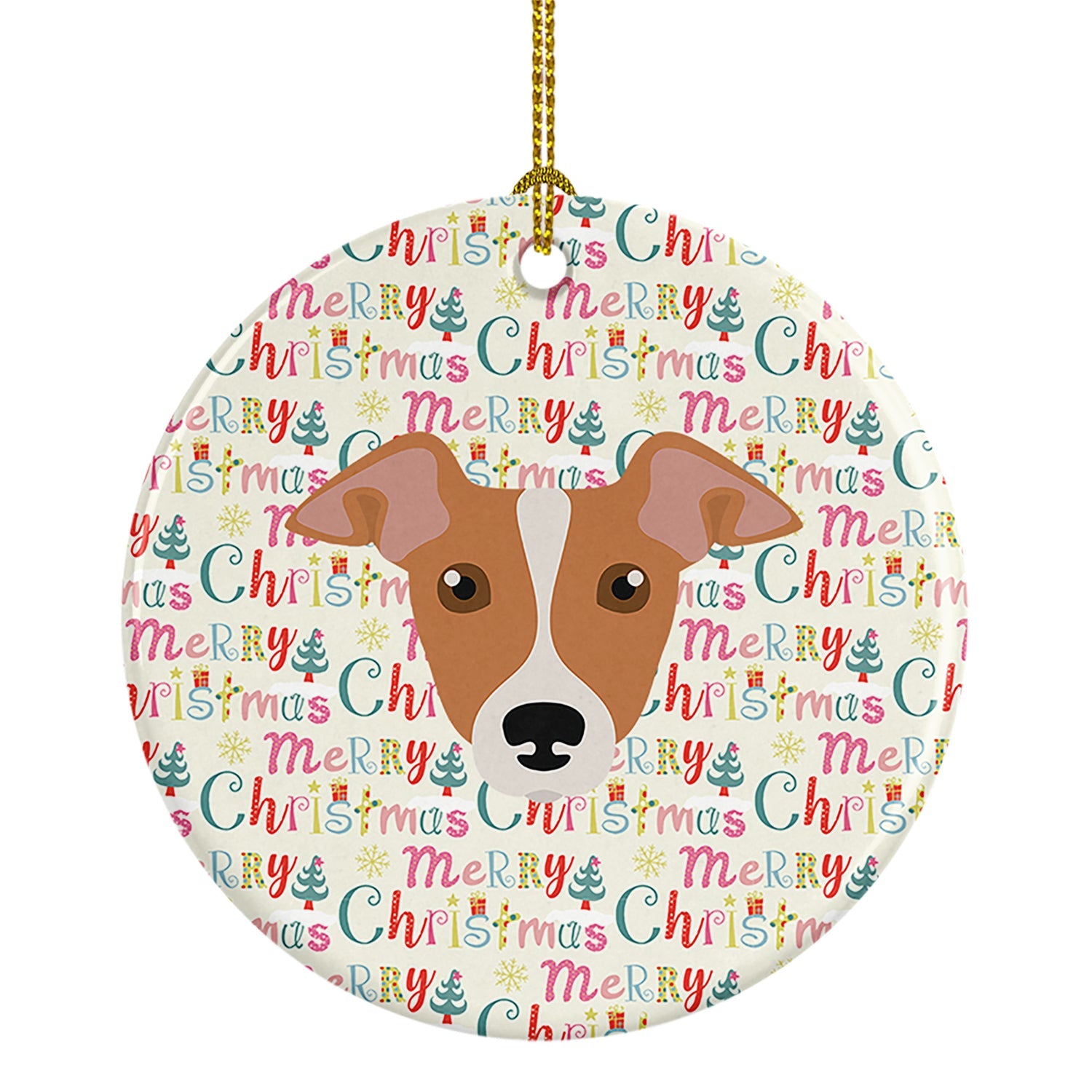 Italian Greyhound Merry Christmas Ceramic Ornament