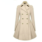 Women's Double-Breasted Long Sleeve Trench Coat