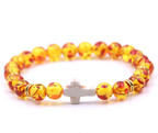 Stone White Turquoise Cross Bracelet (Multi-color)