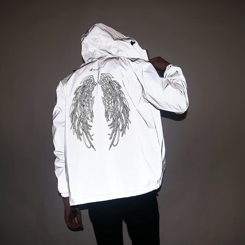 Men's Full Reflective Waterproof Hip Hop Windbreaker