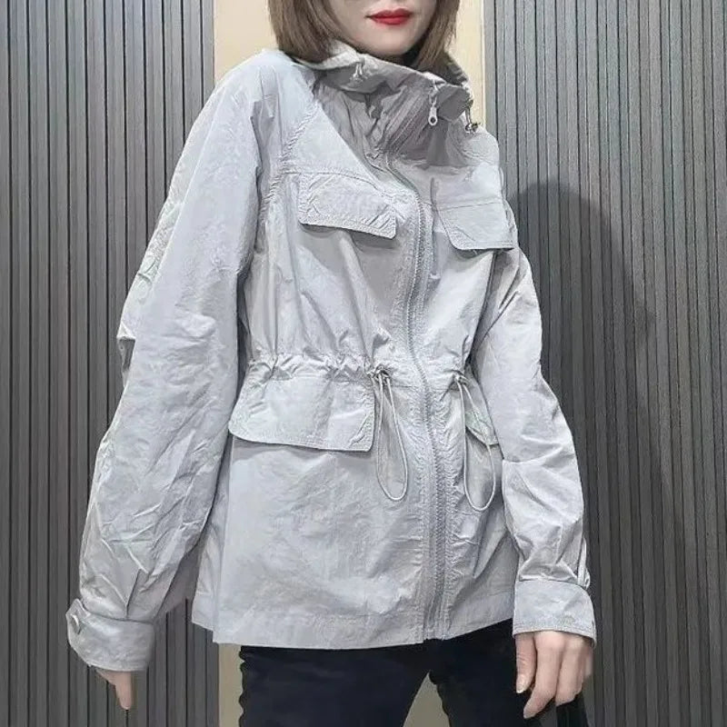Deeptown Vintage Women's Oversize Windbreaker Jacket